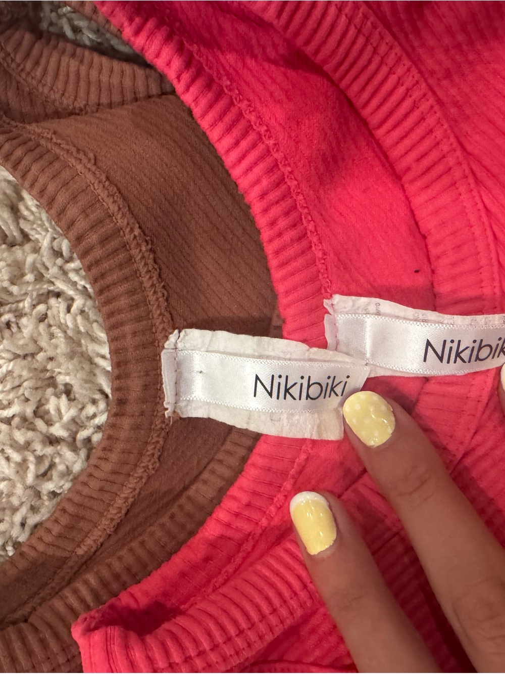 Nikibiki Ribbed Tank Top - Pink and Brown - Picture 3 of 3